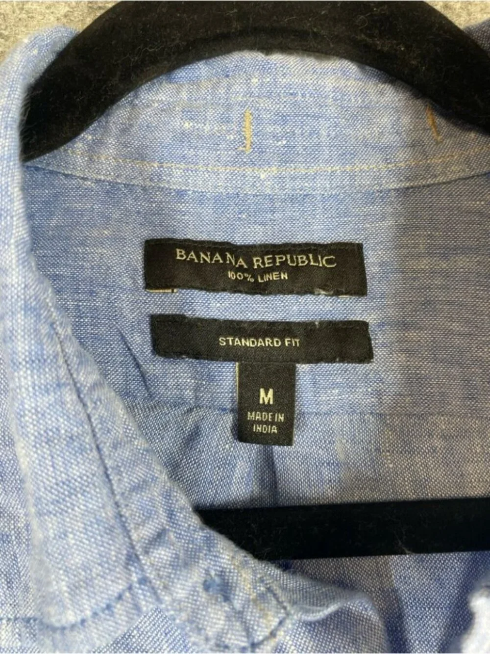 Banana Republic Linen Button Shirt Blue Medium Quiet Luxury Casual Summer
